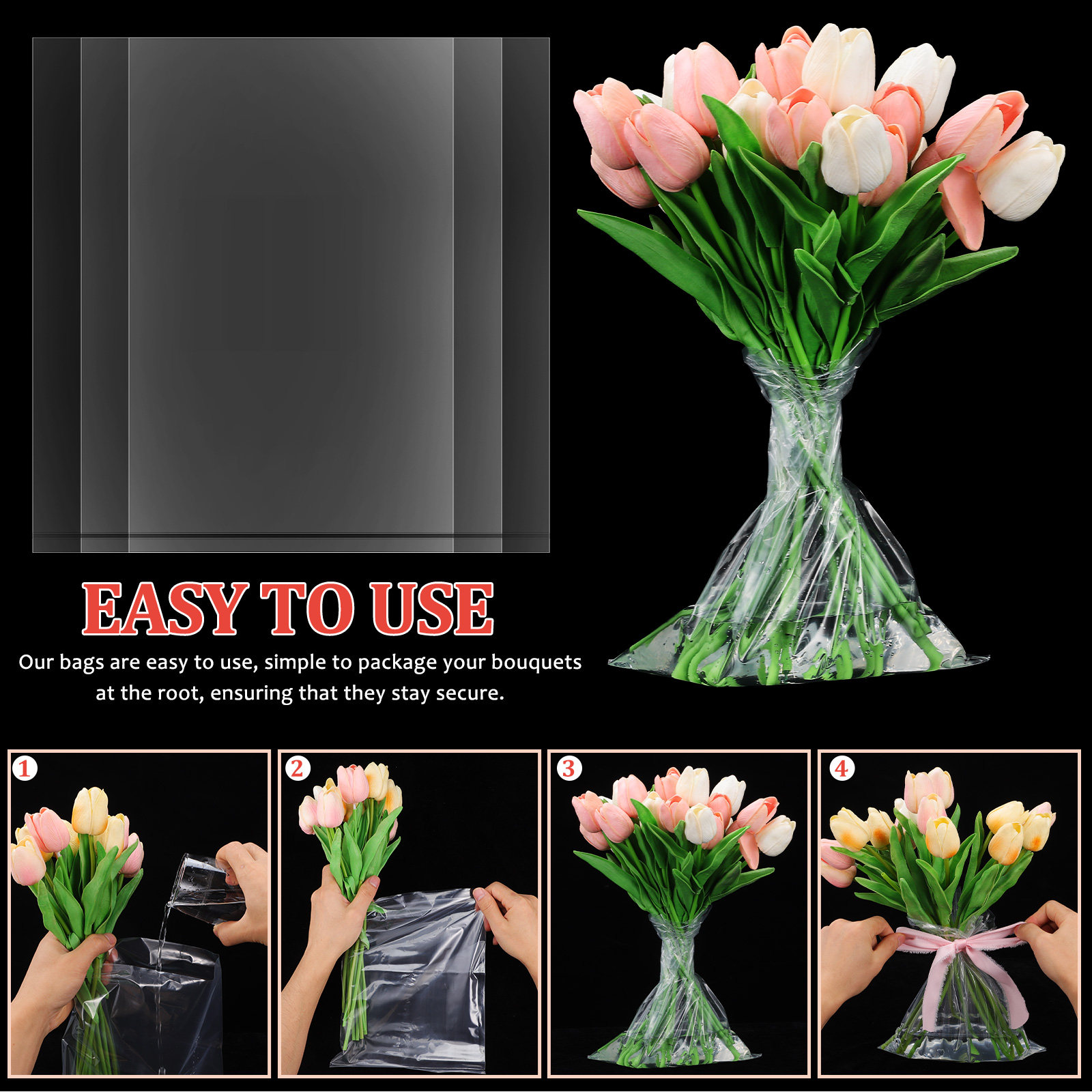 50pcs Flower Bags Plastic Fres - đánh giá và giá Nutrition & Fitness Hub
